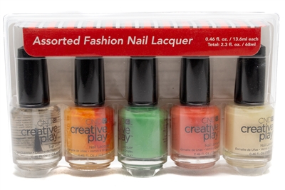CND Creative Play Nail Lacquer set of 5: Top Coat, Apricot in the Act, You've Got Kale, Peach of Mind, Bananas for You  .46 fl oz each
