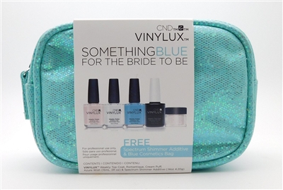 CND Vinylux Something Blue for the Bride To Be Set: Weekly Top Coat, Romantique, Cream Puff Azure Wish, Spectrum Shimmer Additive