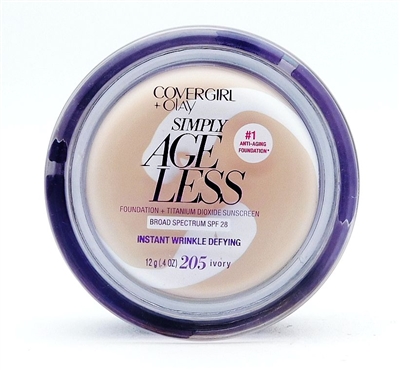Covergirl + Olay Simply Age Less Foundation SPF28 Instant Wrinkle Defying 205 Ivory .4 Oz.