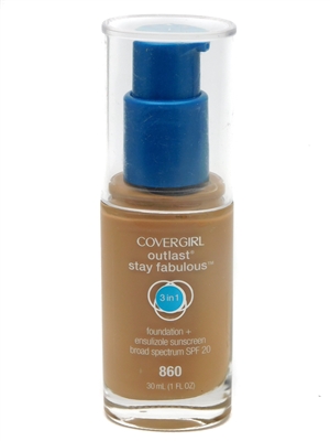 â€‹Covergirl Outlast Stay Fabulous 3-in-1 Foundation + Sunscreen SPF20, 860 Classic Tan   1 fl oz