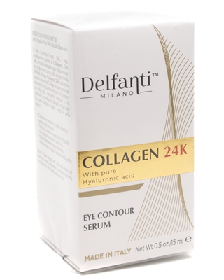Delfanti COLLAGEN 24K Anti-Aging EYE CONTOUR SERUM with Hyaluronic Acid  .5 fl oz