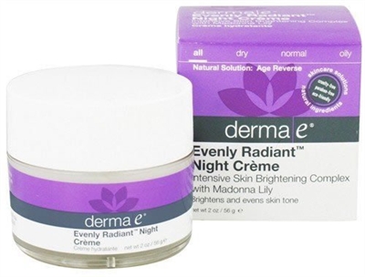 DermaE Evenly Radiant Night Creme 2 oz
