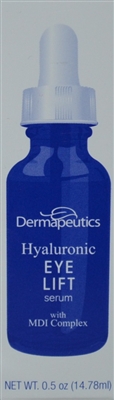 Dermapeutics Hyaluronic EYE LIFT Serum with MDI Complex .5 Oz