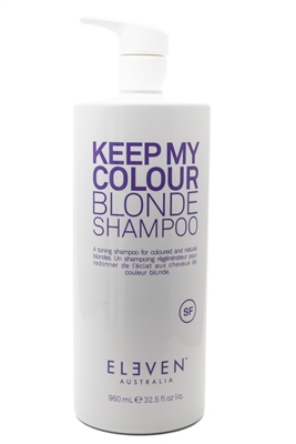 Eleven Australia KEEP MY COLOR BLONDE Shampoo  for Colored or Natural Blondes  32.5 fl oz
