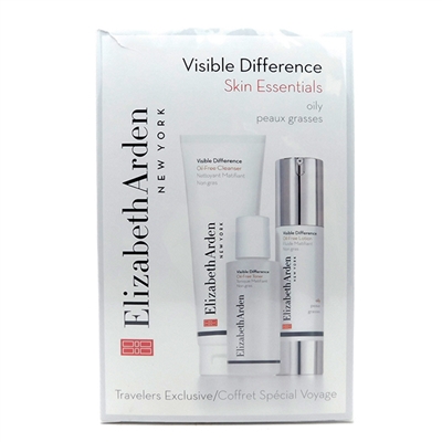 Elizabeth Arden Visible Difference Skin Essentials Oily Travelers Exclusive: Oil-Free Toner 1.7 Fl Oz., Oil-Free Cleanser 4.2 Fl Oz., Oil-Free Lotion 1.7 Fl Oz.