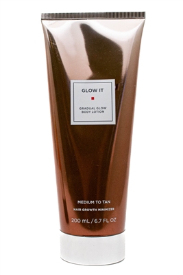 Glow It Gradual Glow Body Lotion Medium to Tan Hair Growth Minimizer  6.7 fl oz