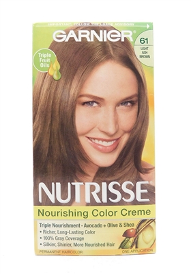 Garnier Nutrisse Nourishing Color Creme 61 Light Ash Brown One Application
