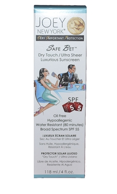 Joey New York VIP Collection Safe Bet Dry Touch Luxurious Suscreen SPF 55 4 Oz
