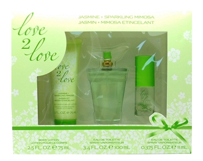 Love 2 Love Jasmine & Sparkling Mimosa Gift Set: Body Lotion 2.5 Fl Oz., Eau De Toilette 3.4 Fl Oz., Eau De Toilette .375 Fl Oz.