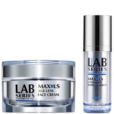 LAB Series - MAX LS - Anti Aging Duo Set - Overnight Renewal Serum 1 oz +Age-Less Face Cream 1.7 oz