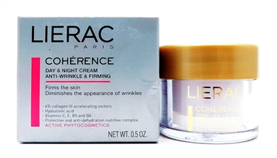 LIERAC Coherence Day & Night Cream Anti-Wrinkle & Firming .5 Oz.