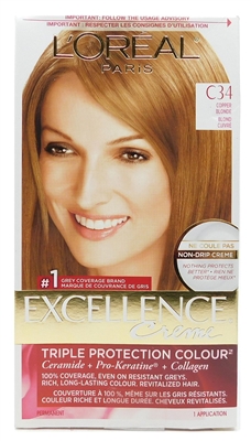 L'Oreal Excellence Creme Triple Protection Colour C34 Copper Blonde 1 application