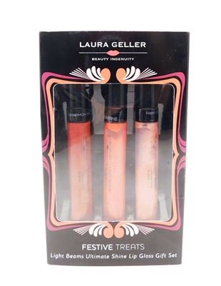 Laura Geller Festive Treats Lip Gloss Set: Cinnamon Spice, Clementine, Fairy Dust (each .17 Fl Oz.)