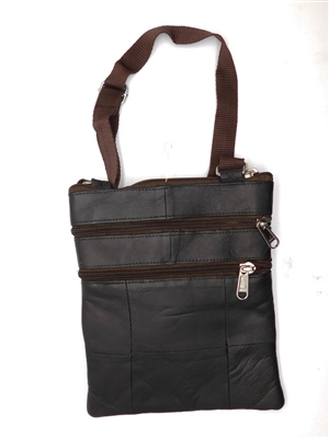 LI Genuine Leather, Sling Bag with Organizer, Black