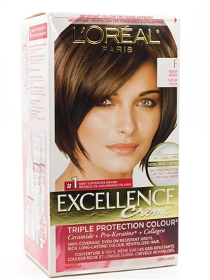 L'Oreal Paris Excellence Creme, F Medium Brown 1 Application