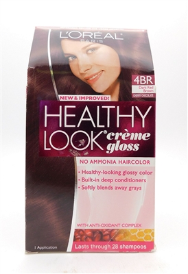 Loreal Paris Healthy Look Creme Gloss 4BR Dark Red Brown Cherry Chocolate 1 Application
