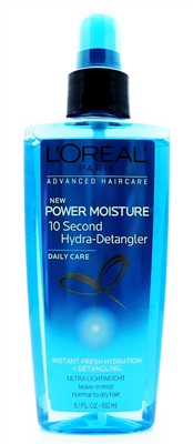 L'Oreal Power Moisture 10 Second Hydra-Detangler Leave-In Mist 5.1 Fl Oz.
