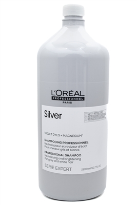 L'Oreal SILVER Neutralizing and Brightening for Grey and White Hair Serie Expert Shampoo  50.7 fl oz
