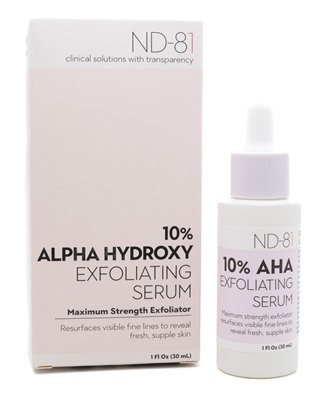 ND-81 10% Alpha Hydroxy Exfoliating Serum, Maximum Strength   1 fl oz