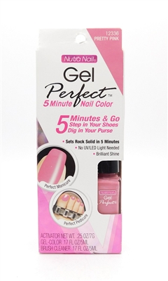 Nutra Nail Gel Perfect 5 Minute Nail Color Pretty Pink: Activator .25 Oz., Gel-Color .17 Fl Oz., Brush Cleaner .17 Fl Oz.