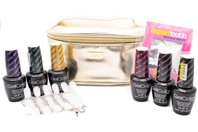 â€‹OPI Gwen Stefani Celebrate Color Soak Off Gel Laquer Set; Case, Nail Wraps, Blank Palette. Gel Laquers include  Rollin' in Cashmere, Love is Hot and Coal, I Carol About You, Kiss Me - or Elf!, Sleigh Parking Only, Christmas Gone Plaid  .5 fl oz each