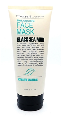 Pierre's Apothecary Balancing Face Mask Black Sea Mud Activated Charcoal 5.1 Fl Oz.