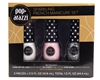 Pop-arazzi Sparkling French Manicure Set;  Icing on the Cake (White), So Cheeky (Pink), Star Shine (Sparkle Topcoat) and 130 Tip Guides,  3x .5 fl oz