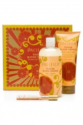 Pacifica Tuscan Blood Orange Wanderlust Collection: Perfume Roll-On .33 Oz, Body Wash 17 Oz & Body Butter 8 Oz