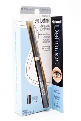 Physicians Formula EYE DEFINER Automatic Eye Pencil with Sharpener, Midnight Black 566,  .008oz