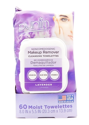 punim Makeup Remover Cleansing Towelettes Lavender 60 Towelettes