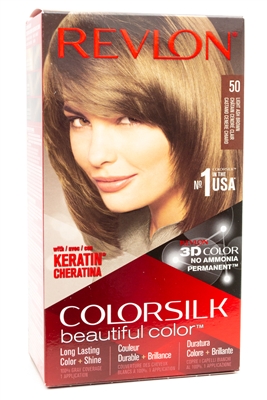 Revlon ColorSilk Beautiful Color 50 Light Ash Brown,  one application