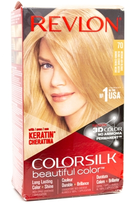 Revlon ColorSilk Beautiful Color 70 Medium Ash Blonde,  one application