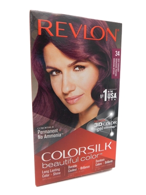 Revlon ColorSilk Beautiful Color 34 Deep Burgundy, one application