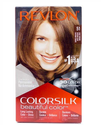Revlon ColorSilk Beautiful Color 51 Light Brown one application