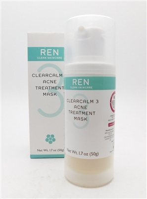 REN Clean Skincare Clearcalm 3 Acne Treatment Mask 1.7 Oz.