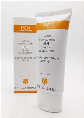 REN Clean Skincare Satin Perfection BB Cream Sunscreen Broad Spectrum SPF 15 1.7 Fl Oz.
