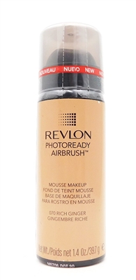 Revlon PhotoReady Airbrush Mousse Makeup 070 Rich Ginger 1.4 Oz.