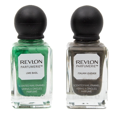 Revlon Parfumerie Scented Nail Enamel Set of 2; Italian Leather and Lime Basil (.4 fl oz each)