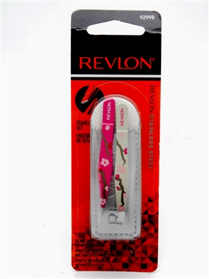 Revlon Stainless Steel Slant and Point Tweezer Set with Case