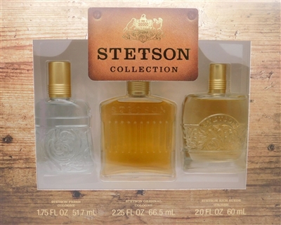 Stetson Cologne 3 Pc Collection Set: Original 2.25 oz, Fresh 1.75 Oz & Rich Suede 2 Oz