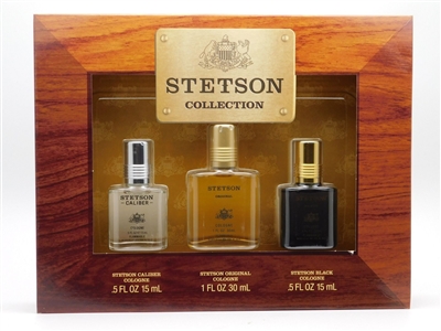 Stetson Cologne 3 Pc Collection Set: Original 1 Oz, Caliber .5 Oz & Black .5 Oz