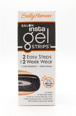 Sally Hansen Salon Insta Gel Strips 530 Croc Me Up: 16 Gel Polish Strips, Gel Top Coat .14 Fl Oz., 2 Nail Cleanser Pads, Cuticle Stick, File & Buffer