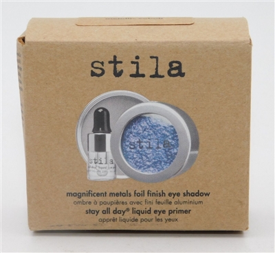 Stila Magnificent Metals For Foil Finish Eye Shadow Metallic Cobalt 0.07 Oz And The Stay All Day Liquid Eye Primer 0.06 Oz