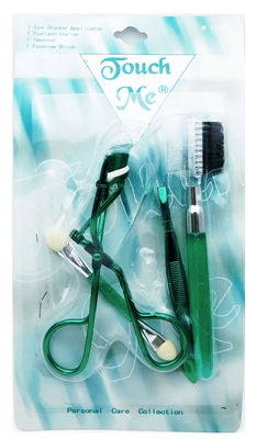 Touch Me Personal Care Collection #11101: Eye Shadow Applicator, Eyelash Curler, Tweezer, Eyebrow Brush