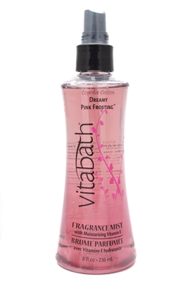 Vitabath CUPCAKE COUTURE Dreamy Pink Frosting Fragrance Mist with Moisturizing Vitamin E,  8 fl oz