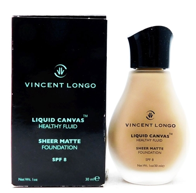Vincent Longo Liquid Canvas Healthy Fluid Sheer Matte Foundation SPF8 Healthy Golden Tan 1 Oz.