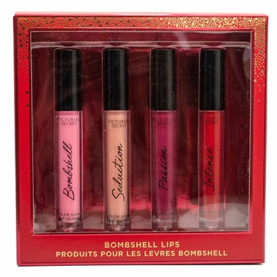 Victoria's Secret BOMBSHELL LIPS Color Shine Lip Gloss Set: Bombshell, Seduction, Passion. Intense  .11oz each