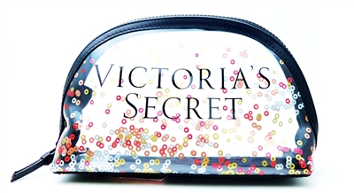 Victoria's Secret Clear Confetti Plastic Cosmetic Bag with Zipper