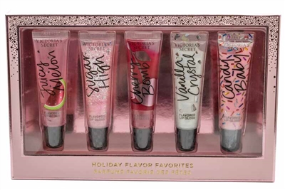 Victoria's Secret HOLIDAY FLAVOR FAVORITES 5pc Flavored Lip Gloss Set