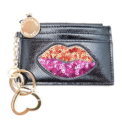 Victoria's Secret Lips Key Chain Coin Purse with Zipper and Mirror